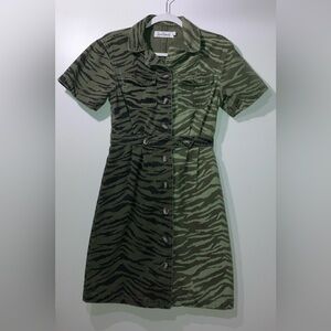 🐅 RACHEL ANTONOFF colorblock animal print denim dress, 2 — EUC